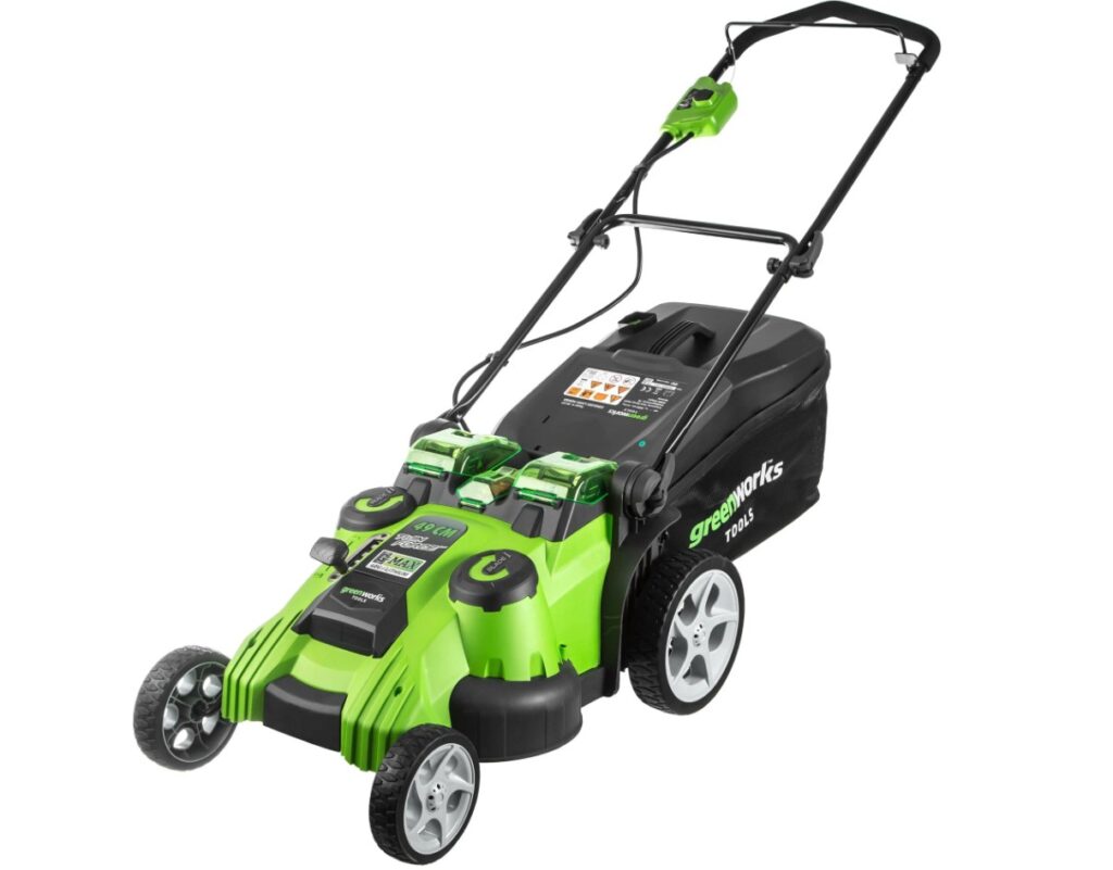 Газонокосилка аккумуляторная Greenworks TwinForce 40V, 49 см. Обзор: плюсы и минусы